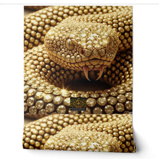 Gouden Edelsteen Adder Behang