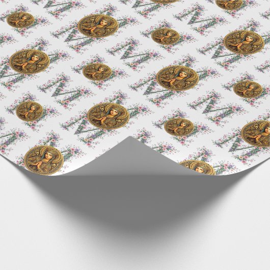 Gouden eerbied Maagd Maria Cadeaupapier (Hoek)