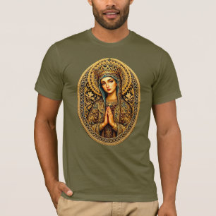Gouden Eerbiedwoning Maagd Maria T-shirt