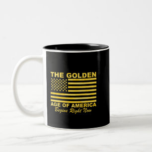 Gouden Eeuw Amerika Gouden Eeuw van Amerika begint Tweekleurige Koffiemok