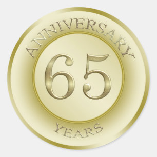 Gouden effect 65e bruiloft Jubileum Sticker