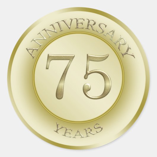 Gouden effect 75e bruiloft Jubileum Sticker (Voorkant)