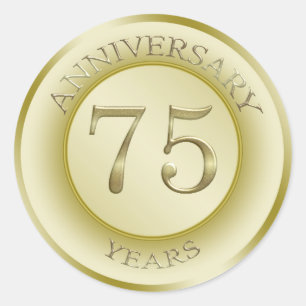 Gouden effect 75e bruiloft Jubileum Sticker