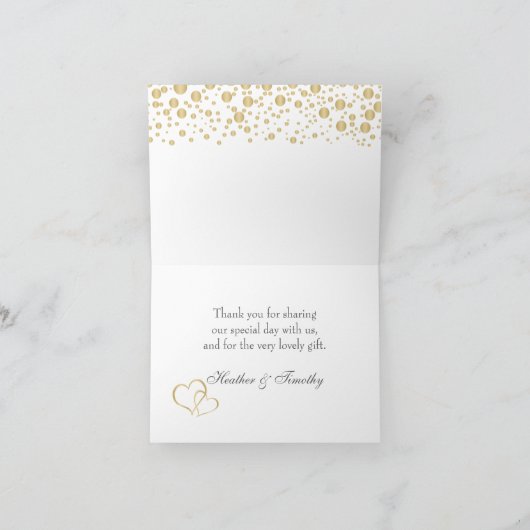 Gouden effect confetti bedankkaart (Binnen)