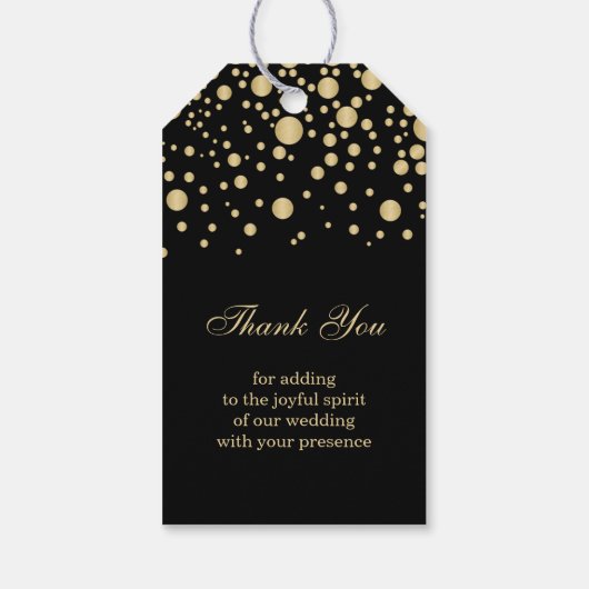 Gouden effect confetti Bruiloft Dank u Gift label Cadeaulabel (Achterkant)