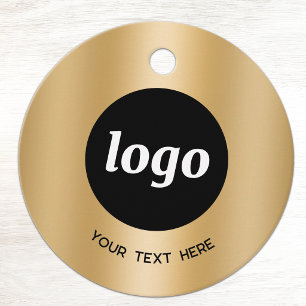Gouden Effect Logo en Tekst Zakelijke Prijskaartje Bedankjes Labels