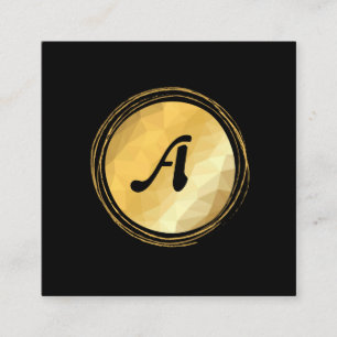 Gouden effect zwart elegant visitekaartje. vierkante visitekaartje