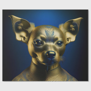Gouden Egyptische Chihuahua Bewaker Cadeaupapier