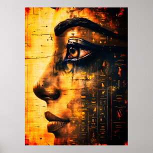 Gouden Egyptische Farao Muurkunst – Oude Geschiede Poster