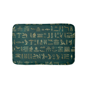 Gouden Egyptische Hiërogliefen Typografie Egypte Badmat
