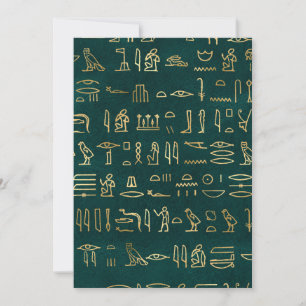 Gouden Egyptische Hiërogliefen Typografie Egypte Bedankkaart