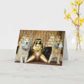 Gouden Egyptische Verjaardag Kaart (Gele Bloem)