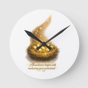 Gouden Ei Nesten Inspirerende Wandklok Ronde Klok