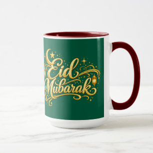 Gouden Eid Mubarak Halve Maan Lantaarn Islamitisch Mok