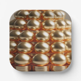 Gouden eieren en veel geluk papieren bordje