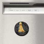 gouden Eiffeltoren Franse bruiloft Opslaan Datum Magneet (Insitu (Vaatwasser))