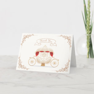 Gouden Elegant Princess Carriage Baby shower Bedankkaart