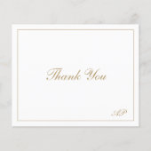 Gouden Elegante Begroting Bruiloft Dank u Kaart (Voorkant)