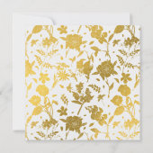 Gouden Elegante Bloem Bruiloft Uitnodiging (Achterkant)