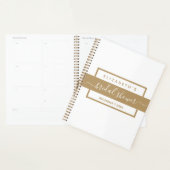 Gouden Elegante Bruidsdouche Witte Herinneringsboe Planner (Display)