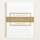 Gouden Elegante Bruidsdouche Witte Herinneringsboe Planner (Voorkant)