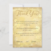Gouden elegante bruiloft bedankkaart (Voorkant)