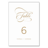 Gouden Elegante Classy Calligraphy Wedding Kaart (Achterkant)