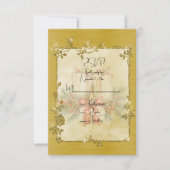 Gouden Elegante Fonkelende Lijst RSVP Kaartje (Voorkant)