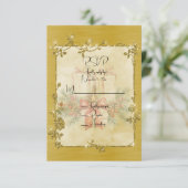 Gouden Elegante Glitterende Lijst RSVP Kaartje (Staand voorkant)