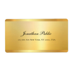 Gouden Elegante Handgeschreven Script Naam Templat Etiket