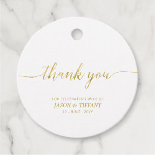 Gouden Elegante Script Feest Favoriet Bedankt Favo Bedankjes Labels