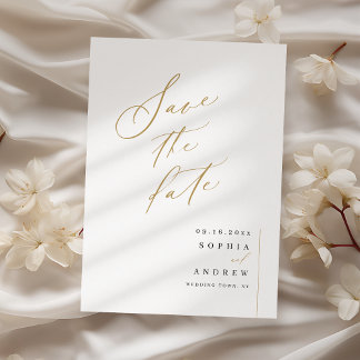 Gouden elegante script minimalistische trouw save the date