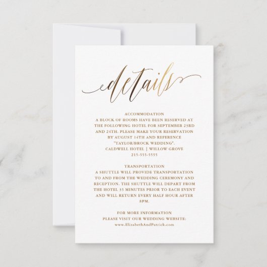 Gouden Elegante Script Typografie Uitnodiging (Voorkant)