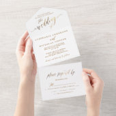 Gouden Elegante Script uitnodiging (Afscheurbaar)