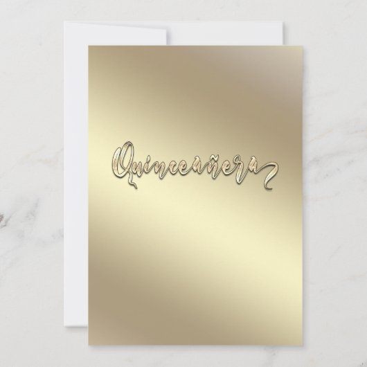 Gouden elegante vlinder Groene jurk Quinceañera Kaart (Achterkant)