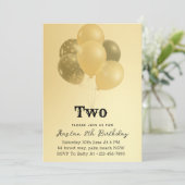 "Gouden Elegantie: 2e Verjaardagsviering" Kaart (Staand voorkant)