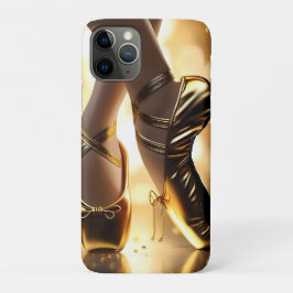 Gouden Elegantie: Ballerina Schoenen op Gold Bokeh iPhone 11 Pro Hoesje