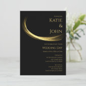 Gouden Elegantie-Bruiloft- Kaart (Staand voorkant)