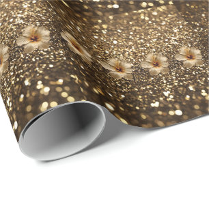 Gouden Elegantie: Gouden Hibiscus Shimmer Cadeaupapier