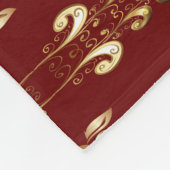 Gouden Elegantie: Klassiek Oosters Patroon. Fleece Deken (Hoek)
