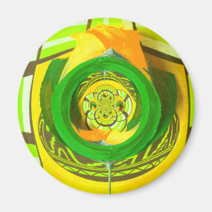 Gouden Elegantie: Mooie Afrikaanse Gele Roos Kunst Magneet