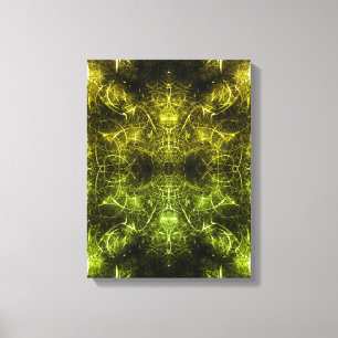 Gouden Elektrische Plasma Fractale Kunst Canvas Afdruk
