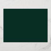 Gouden Emerald Groene Bloemen Border Monogram Deta Folie Uitnodiging Briefkaart (Achterkant)