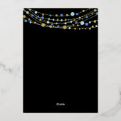 Gouden en blauwe elegante Afstuderen Klasse van 20 Folie Uitnodiging (Achterkant)