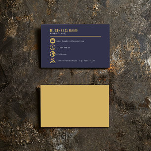 Gouden en blauwe pictogrammen visitekaartje