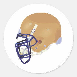 gouden en blauwe voetbalhelm vectorafbeelding ronde sticker
