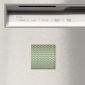 Gouden en Blauwgroen Chevron Pattern Magneet (Insitu (Vaatwasser))