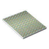 Gouden en Blauwgroen Chevron Pattern Notitieblok (Schuin)
