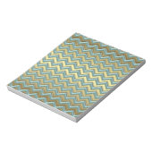 Gouden en Blauwgroen Chevron Pattern Notitieblok (Gedraaid)