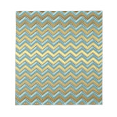 Gouden en Blauwgroen Chevron Pattern Notitieblok (Voorkant)